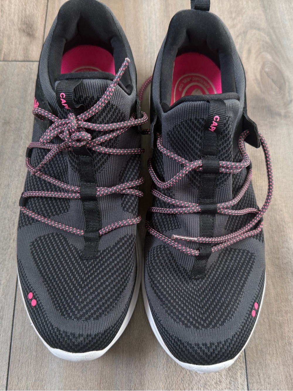 Ryka Black Athletic Shoes with Pink Accents
